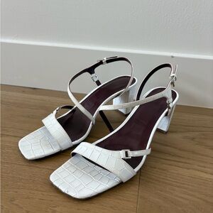 STAUD Cream and Burgundy Women's Sandals